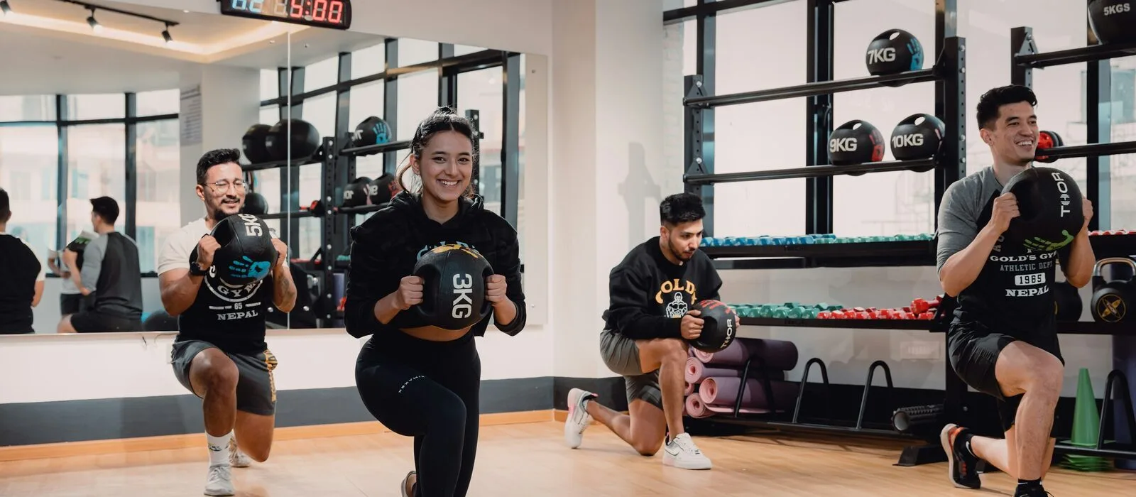 Members working through a class together