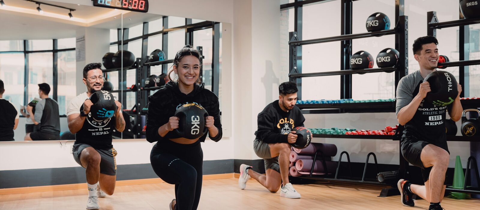 Members working through a class together